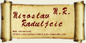 Miroslav Raduljčić vizit kartica